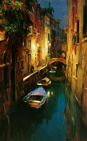 Dmitri Danish Limited Edition Giclee - Evening at the Canal