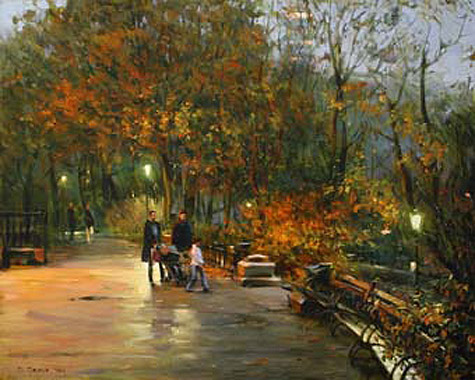 Dmitri Danish Original Oil - Fall in the Park