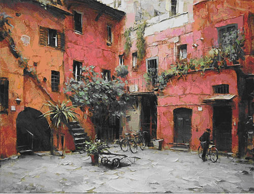 Dmitri Danish Limited Edition Giclee - Rome Courtyard