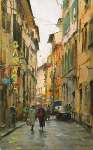 Dmitri Danish Original Oil - Street in Florence