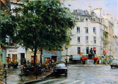 Dmitri Danish Original Oil - Street of Paris