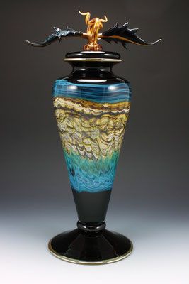 Gartner Blade - Black Opal (with Turquoise) Footed Vessel