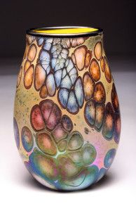 Jack Pine - Rainbow Flat Vase Yellow Interior