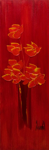 JalinePol's Original Oils on Canvas - Passionate Flowers
