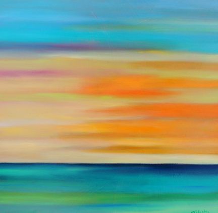 Mary Johnston - Orange Sky Over Water