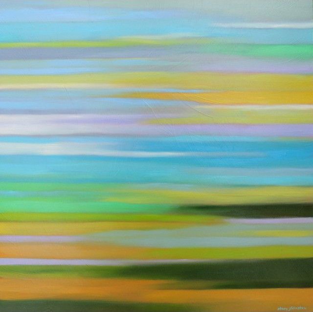 Mary Johnston - Striated Blues, Greens and Yellows