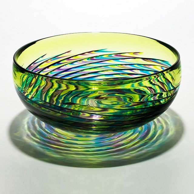 Michael Trimpol - Optic Rib Bowl in Cool Lime with Lime