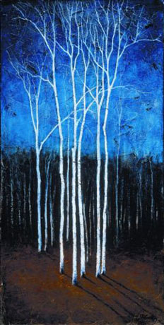 Robert Cook - White Trees on Blue