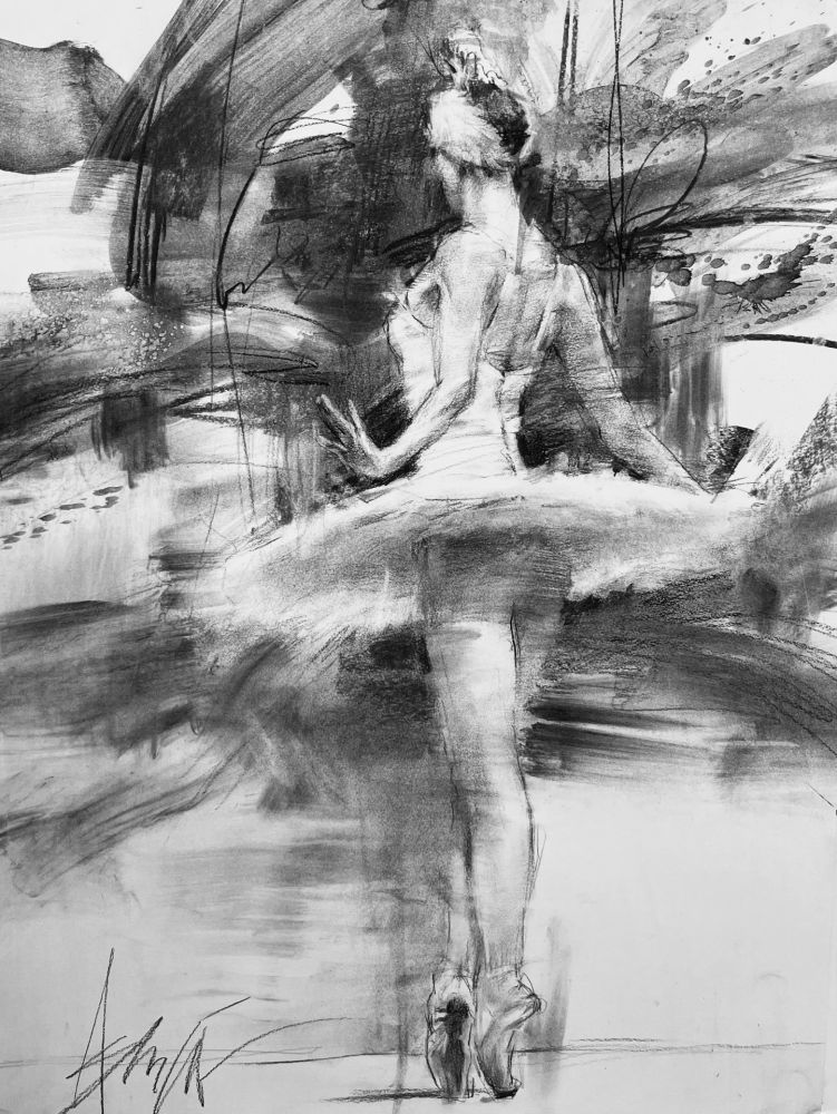Henry Asencio - Poised in the Moment, Charcoal
