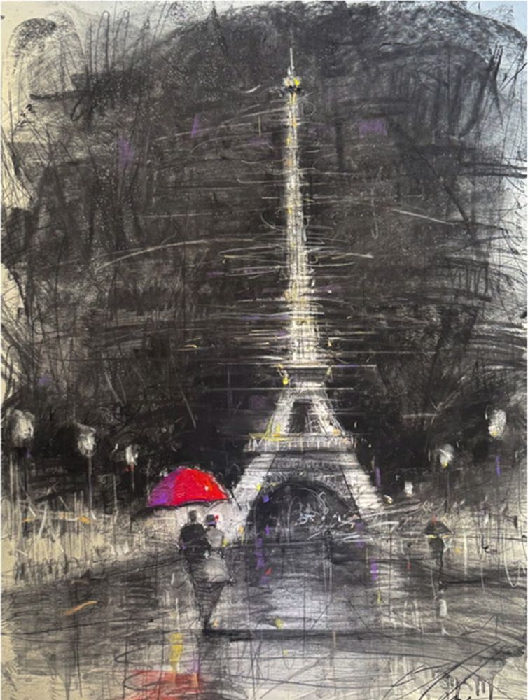 Michael Flohr - Paris at Night, Charcoal