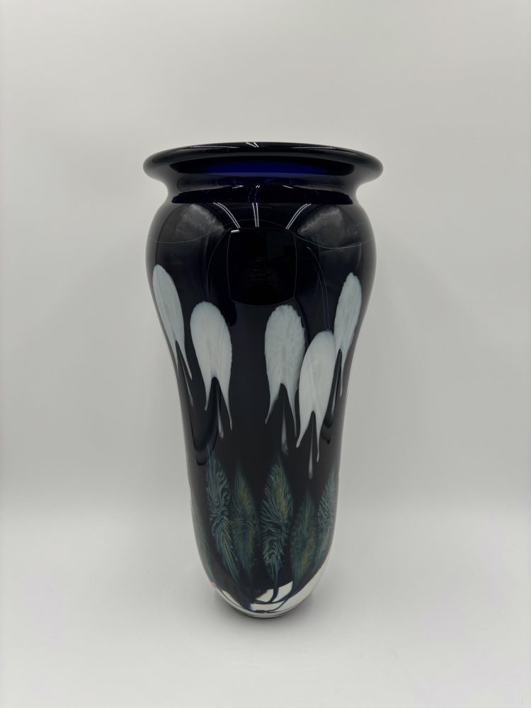 Tim Lotton - Midnight Vase with White Bleeding Hearts